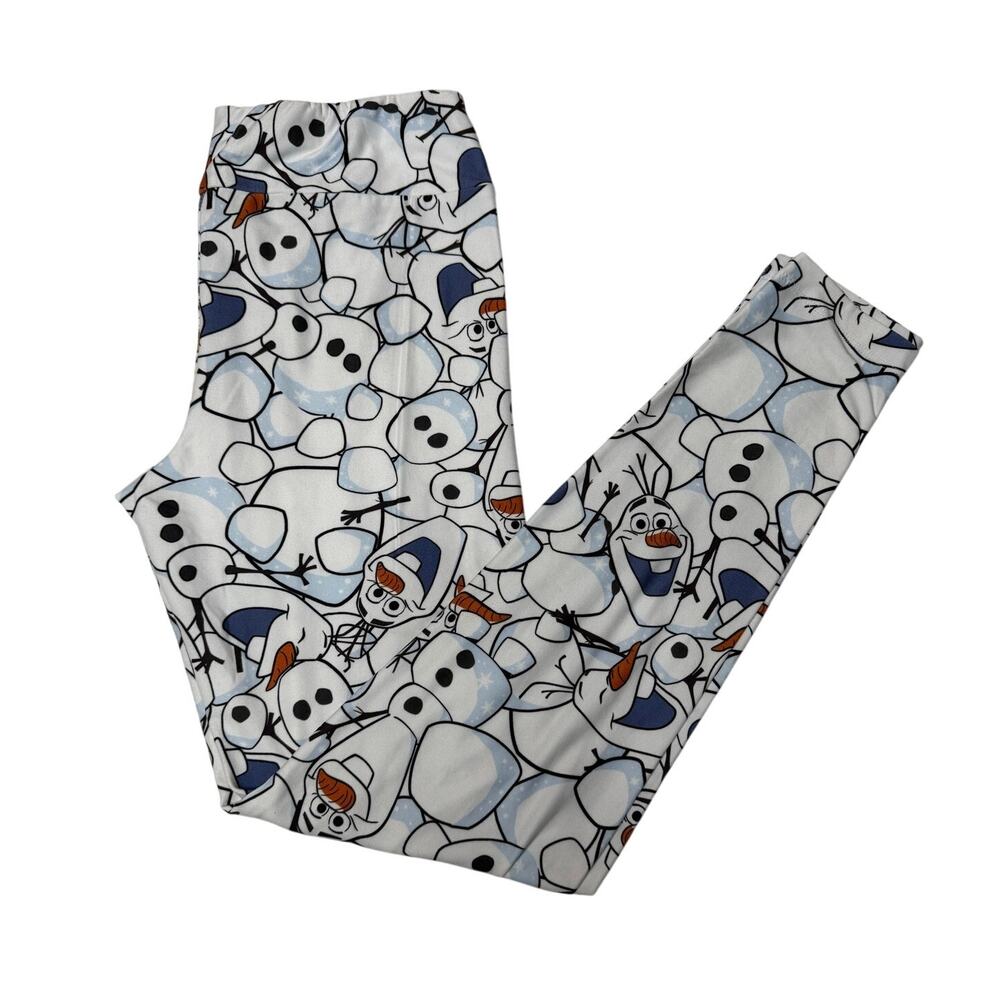 Disney Frozen Olaf Snowman Print Leggings Women's Small